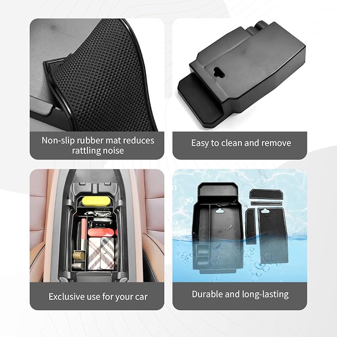 CDEFG for 2023 2024 2025 2026 Mazda CX-50 Center Console Organizer Tray | for 2023 2024 2025 2026 Mazda CX-50 Middle Console Armrest Storage Box 2023-2026 CX50 Accessories (Black)