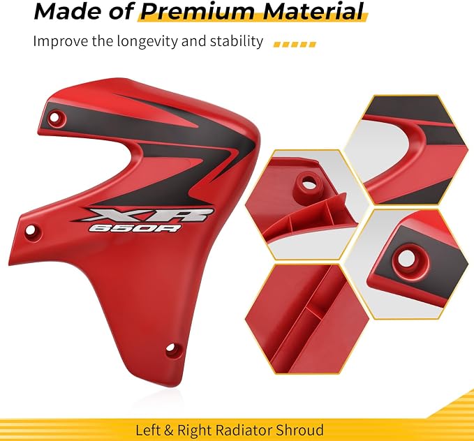 M MATI Left & Right Radiator Shroud for Honda XR650R 2000-2007 19072-MBN-A30ZA 19071-MBN-A30ZA 19072-MBN-A10ZA 19071-MBN-A10ZA