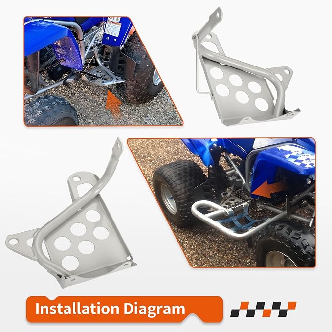 LH + RH Footrest Heel Guard Plate Kit for Yamaha Blaster 200 YFS200 1990-2006 3JM-27445-00-00 3JM-27446-00-00