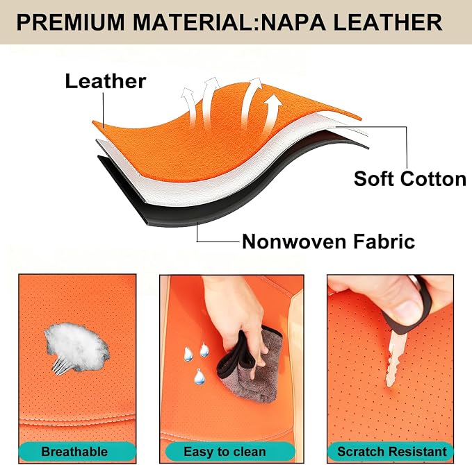 RV Captain Chair Seat Covers Motorhome Seat Covers for Class-A RV,Premium Nappa Leather,Pet-Friendly,Breathable & Comfortable Front Driver & Passenger Seat Covers with Armrest Covers,2 Pack