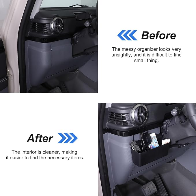 ABS Central Control Storage Box compatible with Ineos Grenadier 2020-2026 Air Vent Organizer， Center Console Driver's Organizer Box Cell Phone Pouch Sunglasses Holder Storage Accessories