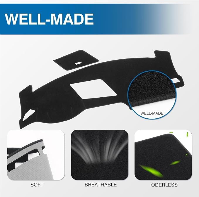 KUST Black Dash Cover for Volkswagen VW Tiguan 2017-2024 (S, SE, SEL, SEL Premium) Polyester Dashboard Cover Non-Slip Interior Accessories for Tiguan Custom Fit Dash Carpet No Glare
