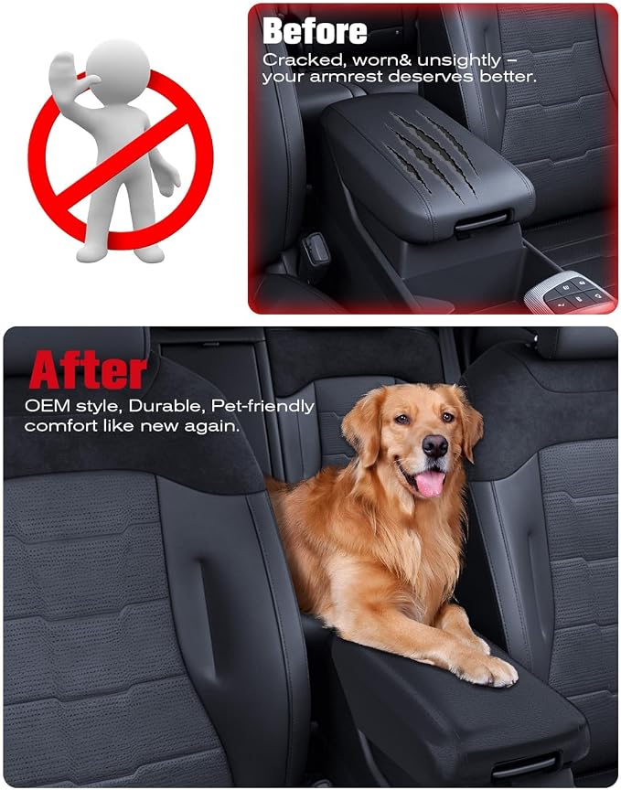 for 2023-2026 Kia Sportage 2-in-1 Silicone Center Console Armrest Cover& Armrest Hidden Privacy Tray - [OEM Design& Friendly Liquid Silicone Rubber] - Thin Black