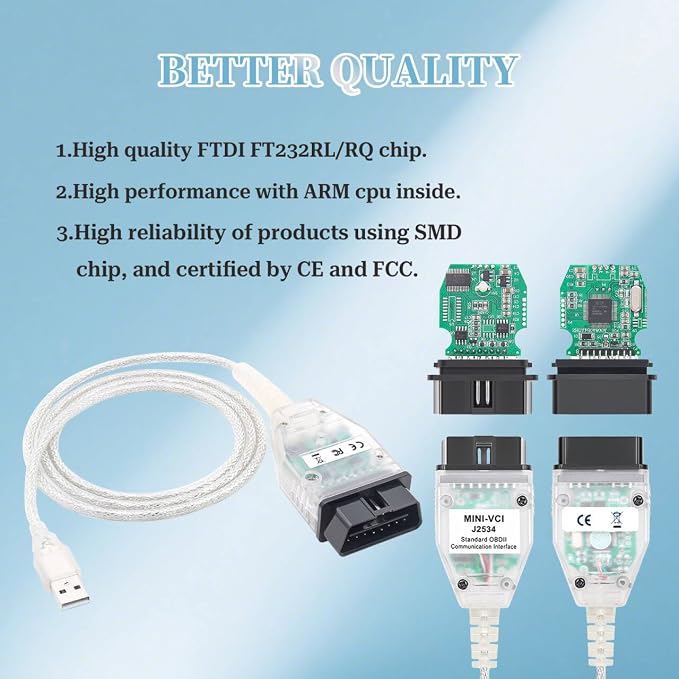 Mini Vci J2534 Cable for Toyota Techstream-Latest Version V18.00.008,OBD2 to USB Diagnostic and Reprogramming Cable Fits Toyota Lexus Scion Vehicles,Work with Windows XP Win7 Win10(32/64bit)
