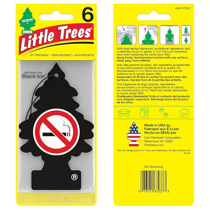 LITTLE TREES Air Fresheners Car Air Freshener. Hanging Tree Provides Long Lasting Scent for Auto or Home. No Smoking, 24 Air Fresheners (Pack of 6)