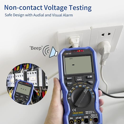 OWON OW18E Bluetooth Digital Multimeter, 20000 Counts True RMS Voltmeter, Auto-Ranging Current Amp Resistance Diodes Continuity, Data Logger, Thermometer, Offline Recording