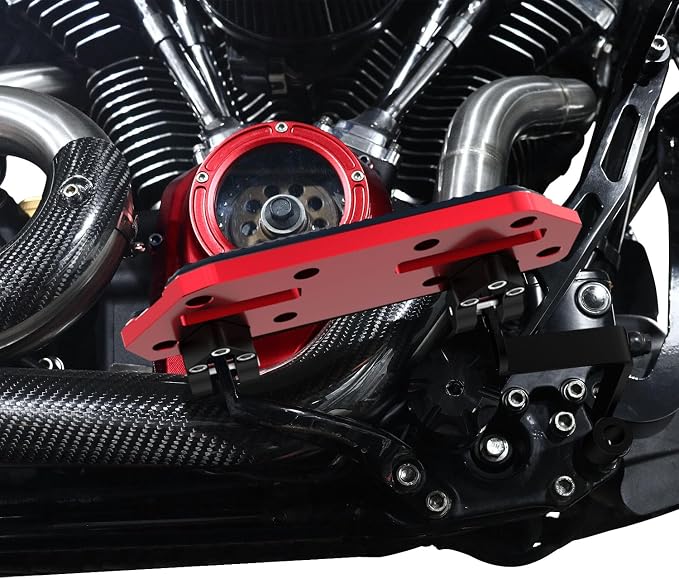 9.5" Long, Smaller Rider's Floor Board Foot Pedal Footboard, CNC Cut Aluminum & Rubber Compatible with 2024,2025 CVO Road Glide ST, CVO Street Glide ST, (Red)