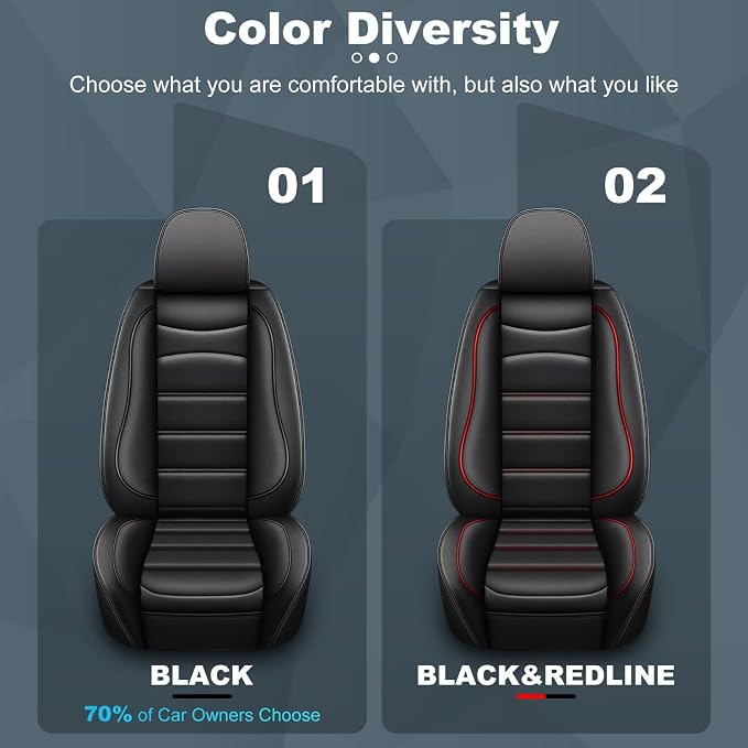Car Seat Covers for Jeep Grand Cherokee 2011-2021 Front Seat - Waterproof Leather Custom Automotive Seat Covers Protector (2PCS Front,Black)