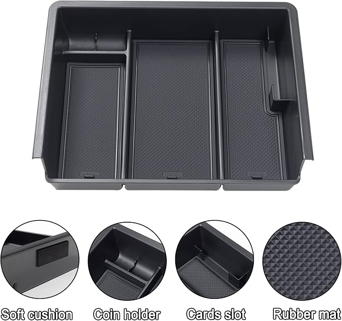 JKCOVER Center Console Organizer Storage Tray and Storage Drawer Tray Compatible with 2014-2018 Chevy Silverado/GMC Sierra 1500 and 2015-2018 Chevy Silverado/GMC Sierra 2500 3500HD Accessories