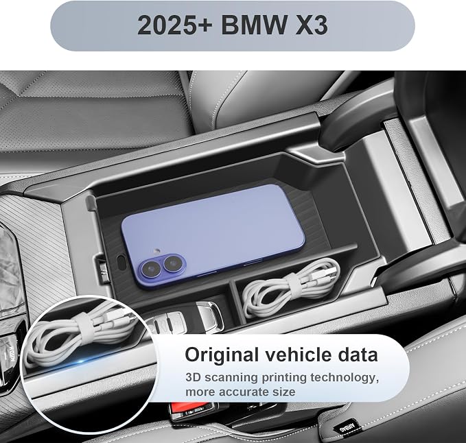 SKTU for 2025 2026 BMW X3 Center Console Organizer for 2025 2026 BMW X3 (30 xDrive/M50 xDrive) Console Tray 2025 2026 X3 Armrest Tray BMW X3 2025 2026 Accessories Insert Glove Pallet Organizer