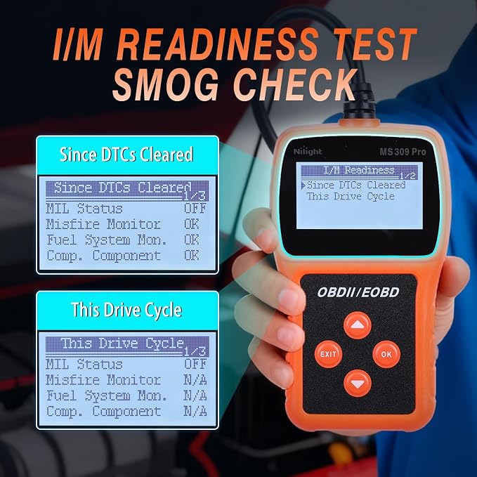Nilight MS309pro Classic Universal OBD2 Scanner - Upgraded 2.4" Screen Car Engine Fault Code Reader - Reliable CAN Diagnostic Scan Tool to Read and Clear Error Codes Fast, All Vehicles After 1996