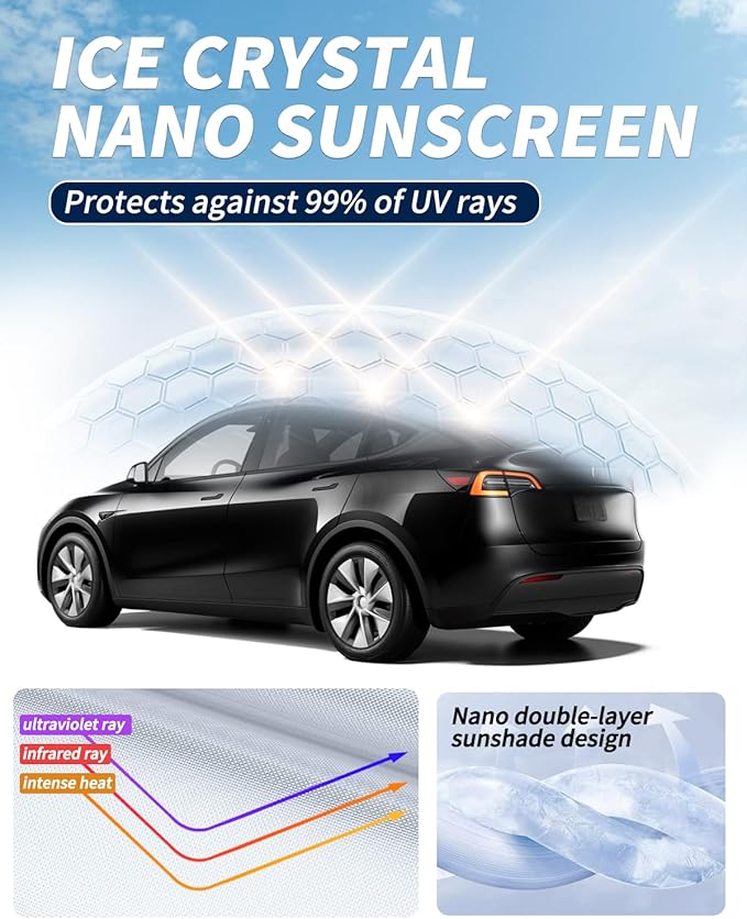 Rear Windshield Sunshade for Tesla Model Y 2019-2024, Foldable Sunshade Sunshade Cover (Model Y)