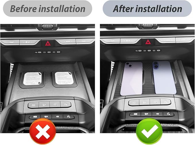 SKTU for 2027 Kia Telluride Wireless Charging Mat 2027+ Telluride Center Console Non-Slip Mat Kia Telluride 2027 Accessories 2027 Telluride Rubber Console Pad-Durable