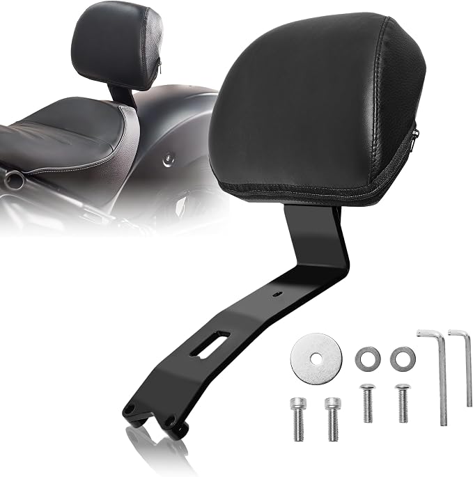 Motorcycle Bolt-on Driver Backrest, Front Rider Back Rest with Thick Cushion Pad for Indian Scout Sixty, Bobber, Classic Solo Seat 2025+ Models Accessories
