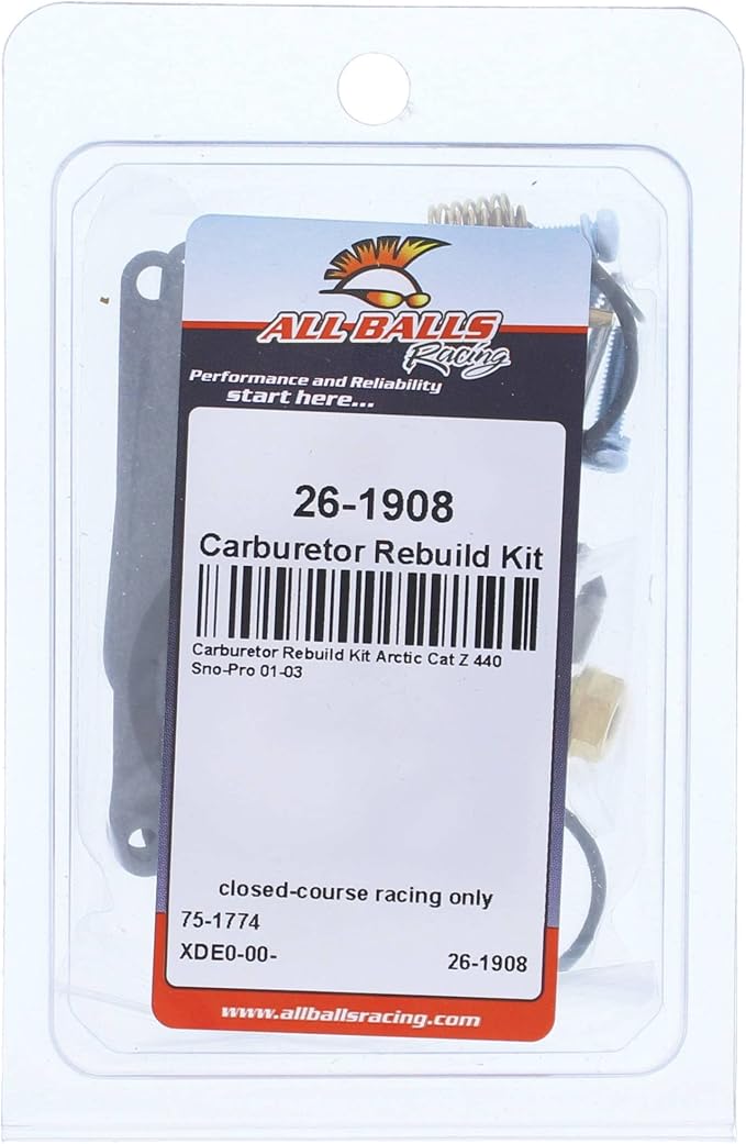 All Balls Racing 26-1908 Carburetor Rebuild Kit Compatible with/Replacement For Arctic Cat Z 440 Sno Pro 2001-2003