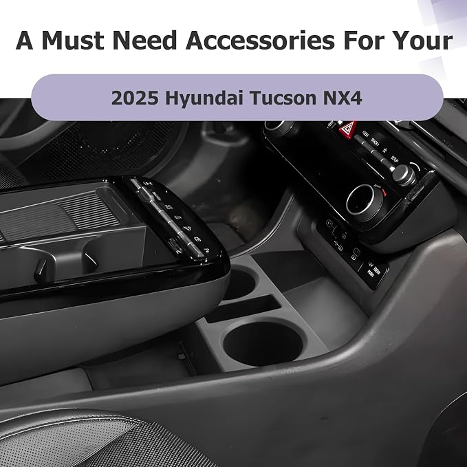 LUWU 2026 Tucson Accessories for 2025-2026 Hyundai Tucson Lower Console Organizer Armrest Box Organizer Tray Only Fit for Tucson Limited/Hybrid - NOT for 2022-2026 Tucson with Automatic Transmission