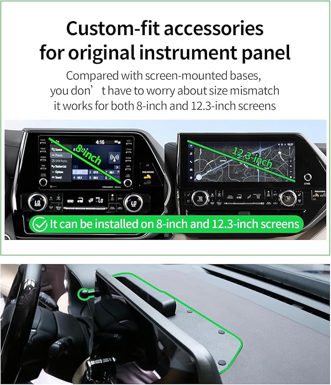 Car Phone Holder for 2020-2026 Toyota Highlander Accessories 15W Fast Wireless Charger Magnetic Cell Phone Mount Hands-Free 360 Degree Rotation, Dashboard Original-Size Replacement Model