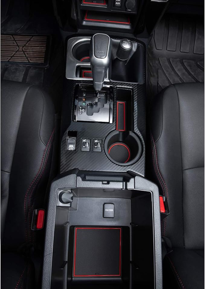 JDMCAR Liner Accessories (Red Trim) and Storage Drawer Compatible with Toyota 4Runner Accessories 2014-2022 2023 2024