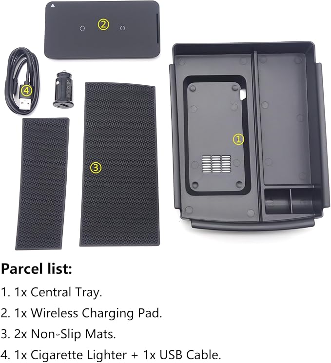 for 2016-2021 Tesla Model S/Model X Wireless Charger, Center Console Qi Charging Station Storage Box Organizer Tray fits Tesla S Accessoires
