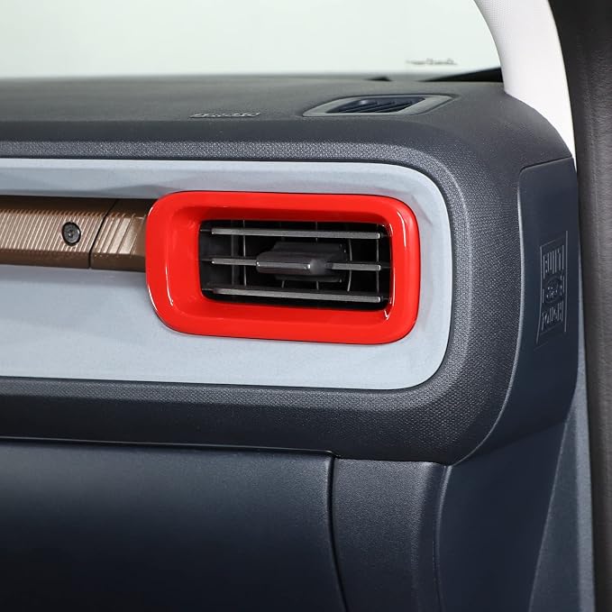 Lcojicep 7PCS Full Set Interior Trim Kit Compatible with Ford Maverick 2022-2024 Central Control air Conditioner Switch Panel Gear Panel air Conditioner Outlet Cover Decoration (Sports red)
