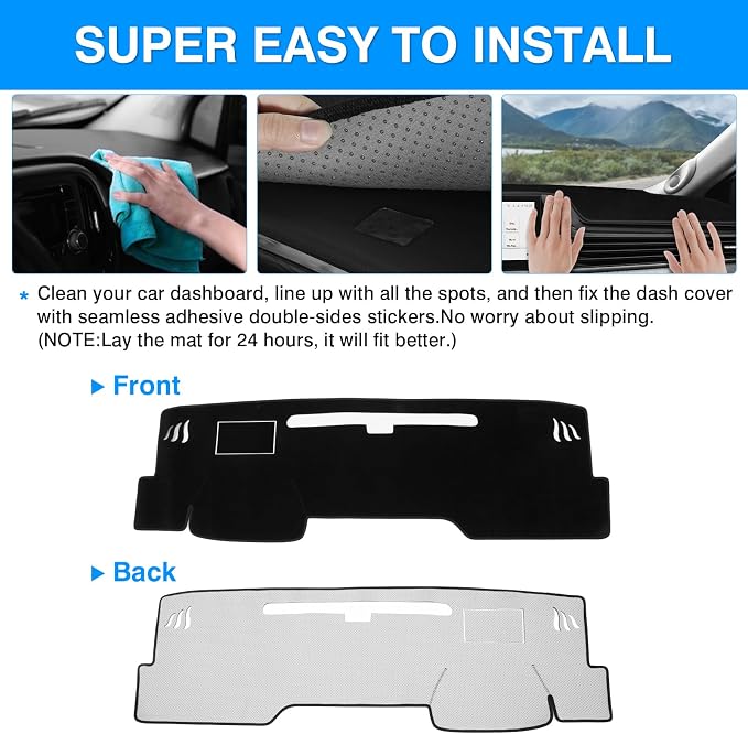 Autorder Dashboard Cover Mat for Toyota Camry 2025 2026 Accessories Dash Cover Upgrade Velvet Dash Mat Sunshade Glare UV Rays Protector(Without HUD)