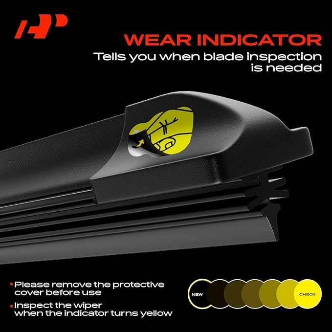 A-Premium 26"/21"/12" Windshield Wiper Blades Compatible with Mitsubishi Endeavor 2010-2011 - Front Rear Wipers Blade Set for Hook/RL2 Arm Connector, with Wear Indicator & Towel (Pack of 3)