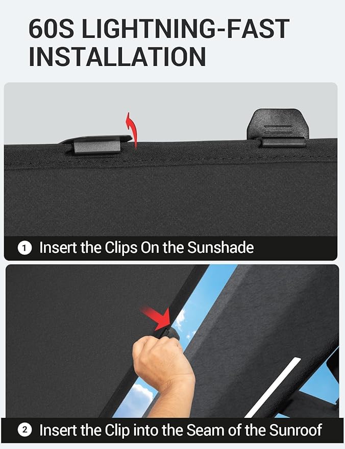 BASENOR 2026 2025 2024 Tesla Cybertruck Sunshade Roof [Nano Ice Crystal Cooling] Glass Roof Sun Shade Block UV Cover [No Gaps] Top Window Keep Cooling Foldable Sunshades Bag for Cybertruck Accessories