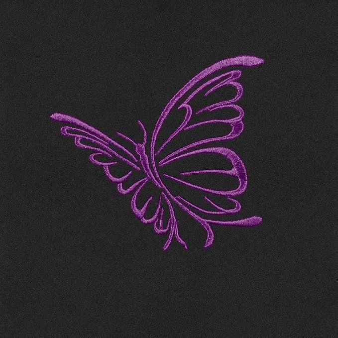 BDK Purple Butterflies Car Seat Covers for Women, Full Set with Steering Wheel Cover and Seat Belt Pads – Front and Rear Seat Covers for Cars with Matching Accessories, Fits Most Car Truck Van SUV