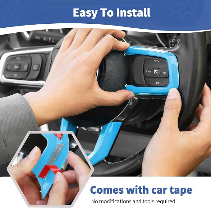 RT-TCZ for Wrangler JL Interior Trim Kit Compatible with Jeep Wrangler JL JLU Gladiator JT 2018-2023 Baby Blue Interior Accessories 23pcs