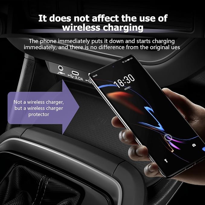 LUWU 2026 Crosstrek Wireless Charging Anti-Slip Mat Compatible with 2024 2025 2026 Crosstrek Accessories Silicone Protective Pad Liner Protective Pad Center Console Phone Charger Liner Mat Black