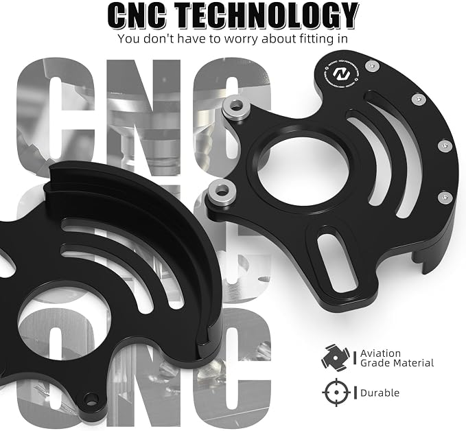 NICECNC Rear Caliper Bracket Disc Brake Guard 11mm Aluminum Compatible with Yamaha YFZ450R 2009 2010 2011 2012-2022, Black