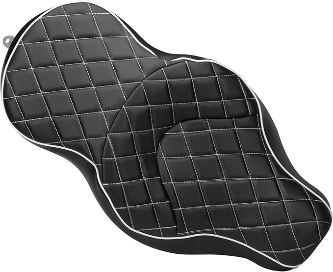 LKV Motorcycle 2-Up Driver Passenger Seats Front Driver Rear Cushion Pad Compatible with Harley Sportster Iron 883 1200 XL XR 2004-2023, Diamond