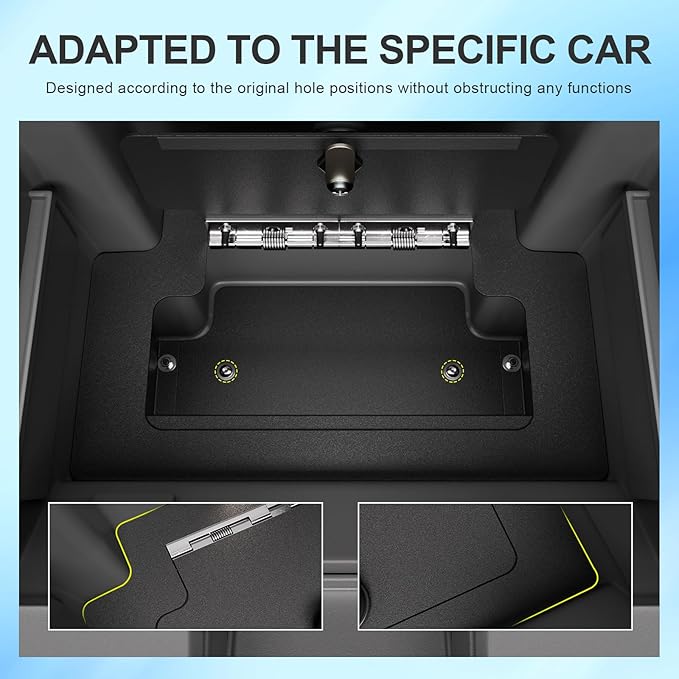 SZYANG Center Console Safe Organizer Compatible with 2023-2026 Chevy Silverado GMC Sierra 1500 Redesigned 2022 Model Lock Box Console Safe Vault Replacement for 2022-2026 Chevy Silverado Accessories