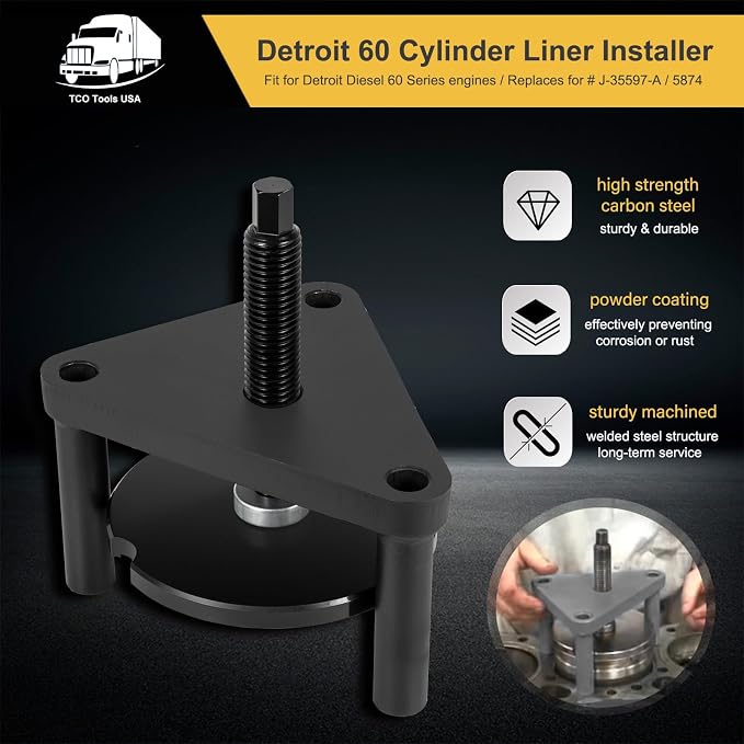 J-35597-A Cylinder Liner Installer Tool Replaces 5874 Tool Fits for Detroit Diesel 60 Series Engines DD60 Tool