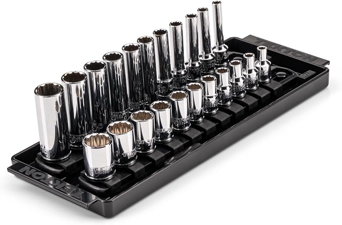 TEKTON 1/4 Inch Drive 12-Point Socket Set, 22-Piece | SHD90213