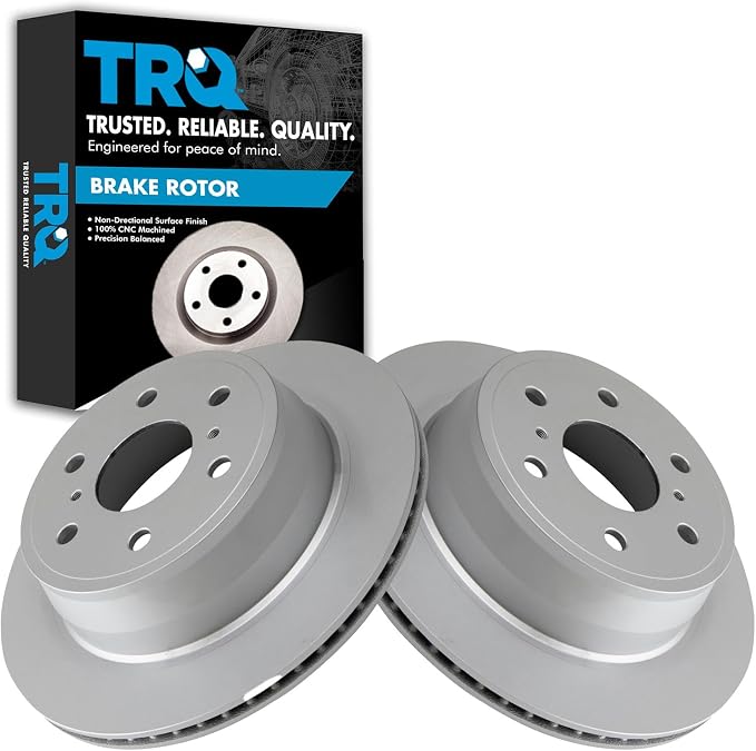 TRQ Rear G-Coated Brake Rotor LH RH Kit Pair Set of 2 for GM Truck SUV