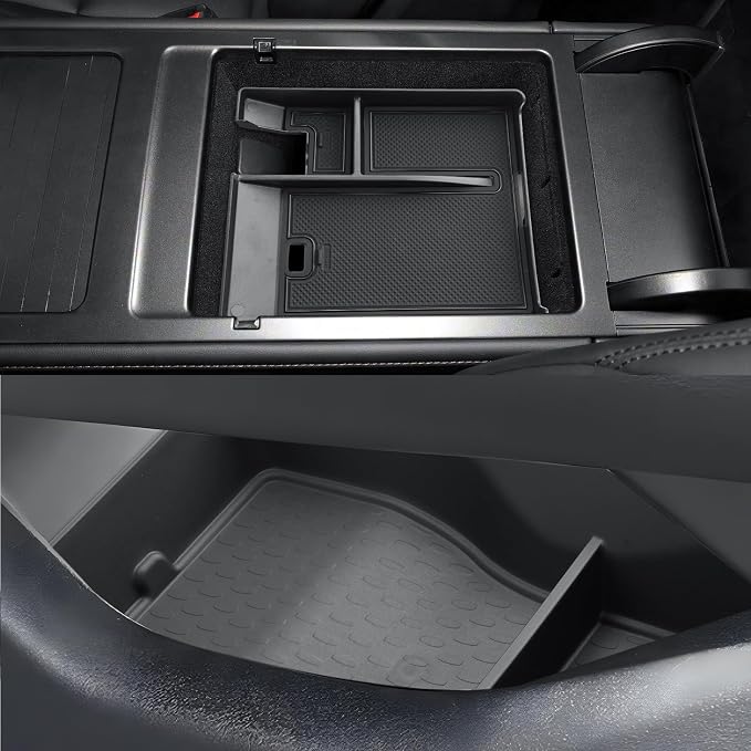 CDEFG 2Pcs for 2024 2025 2026 Lincoln Nautilus Center Console Organizer for 2024-2026 Lincoln Nautilus Accessories Console Organizer Tray Armrest Storage Box