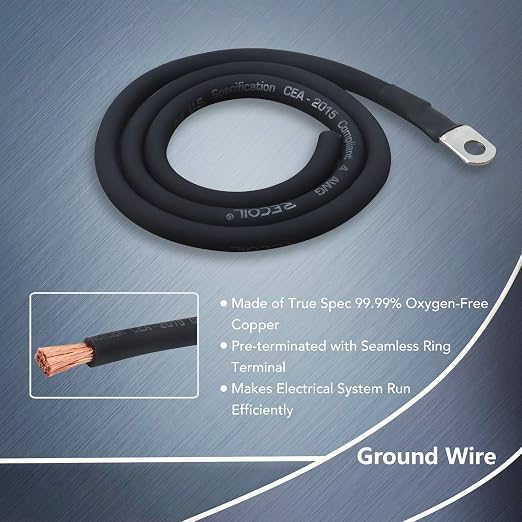 Recoil PBG3 True Spec 1/0 Gauge 99.99% Oxygen Free Copper Wire Big 3 Amp Wiring Upgrade Kits for Car Audio Systems up to 350 Amps