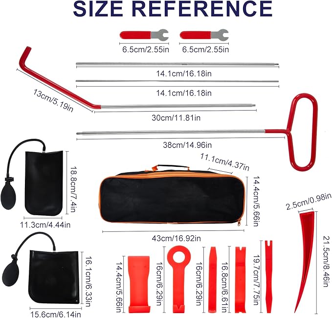 Portable Repair Tools, Stainless Steel Pin Puller Tool Set, 68 inch, 16PCS