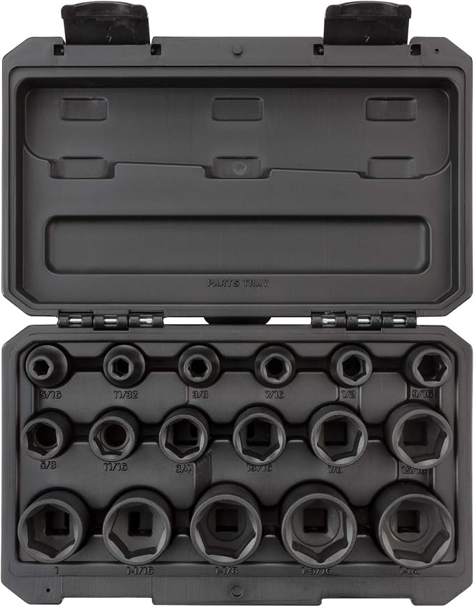TEKTON 1/2 Inch Drive Impact Socket Set, 17-Piece | SID92301