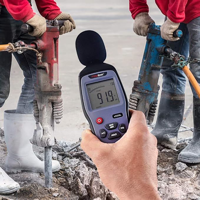 eS528L Decibel Meter and Recorder by ennoLogic – Digital Sound Level Meter and Noise Logger – Max/Min/Hold, 30-130 dBA Range, Updated Software | Digital Decibel Meter and Recorder, Max/Min/Hold, 30-130 dBA Range, Updated Software