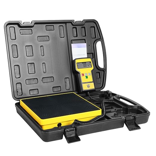 Refrigerant Scale 110 LBS HVAC Freon Scale High Precision Electronic Refrigerant Charging Weight Scale with Portable Case for Recovery Tanks