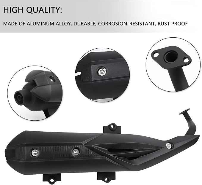 MINHO Heavy Iron Motorcycle Exhaust Muffler, Direct Replacement for Chinese GY6 Scooter, Tank 150cc 200cc Moped Exhaust Silencer