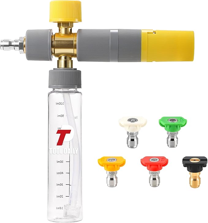 Tool Daily Foam Cannon, Pressure Washer Spray Nozzle Tips with Nozzle Holder