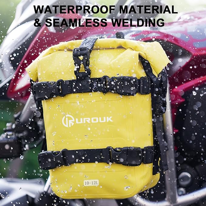 10-12L Waterproof Motorcycle Bumper Bag Motor Crash Bar Bag Side Frame Pannier Bag Tail Seat Bag with Shoulder Strap - Essential Riding Gear for Motorcycles
