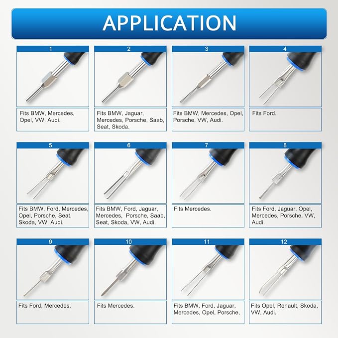 YSTOOL Terminal Release Kit, Universal Wire Connector Removal Pin Extractor Release Tool 23 PCS Set for American Domestic and Imported Vehicles