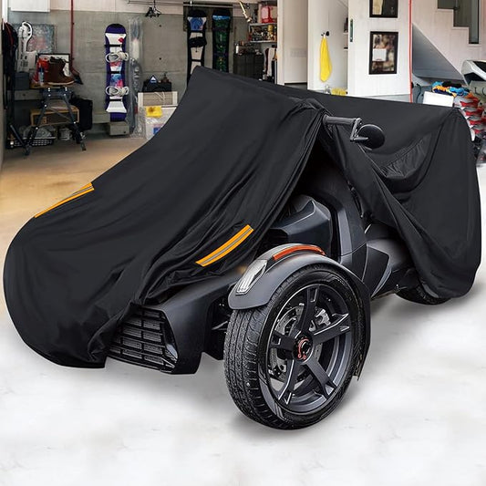 StarknightMT Ryker Cover Compatible with 2019-2026 Can-Am Ryker 900 600 Sport Rally Edition All-Weather PU Waterproof Cover for Indoor Outdoor Snow Rain Dust Sun Protection Accessories Vent