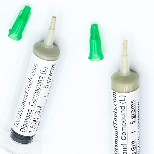 TechDiamondTools Kit of 3 Diamond Lapping Paste Polishing Compound USA Made 800 1500 2000 Grit Lapping Compound for Rock Glass Metal Jewelry Resin Marble with 10% of Diamond Powder