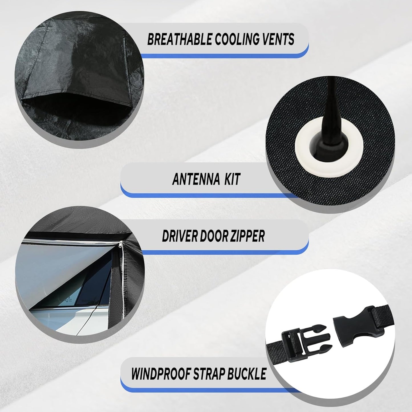 10-Layer Car Cover Waterproof All Weather for Automobiles, Universal Fit for BMW 3/5 Series, Ford Mustang, Honda Accord/Civic, Toyota Camry, Sedan 179"-185" L, Size A4 (See Size Chart)