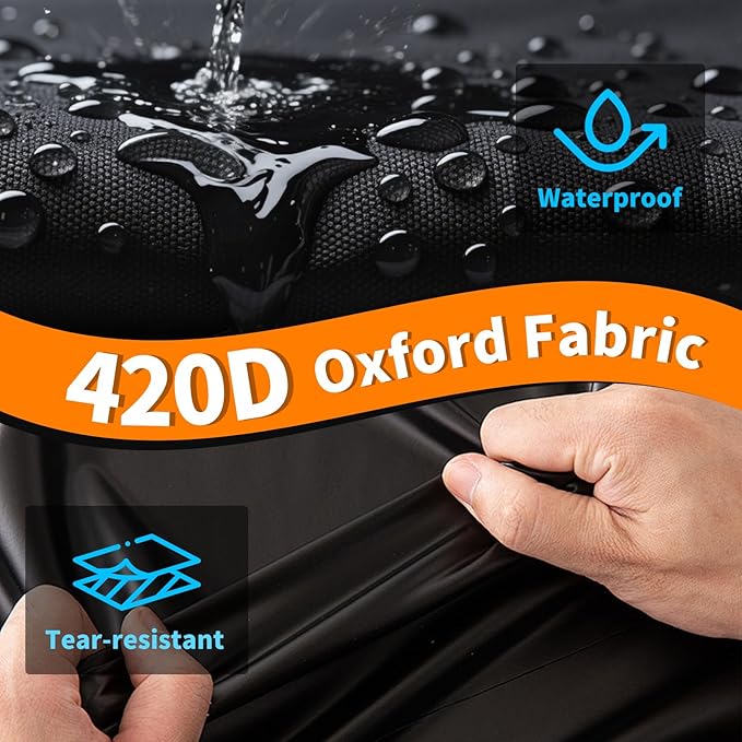 Trike Cover, 420D Outdoor Waterproof Three Wheeler Cover with Ventilation Holes and Reflective Strips, Suitable for Trike Models Freewheeler, CVO Version, Tri Glide, Chieftain, Goldwing Orange
